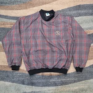 Vintage 90s Turfer Plaid Golf Pullover Windbreaker Jacket USA Made Unisex Large